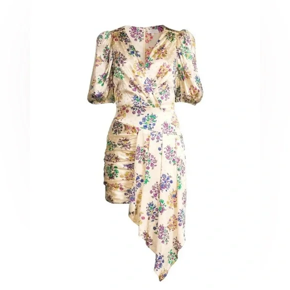 RONNY KOBO Monica Floral-Print Ruched Dress . - Picture 1 of 8